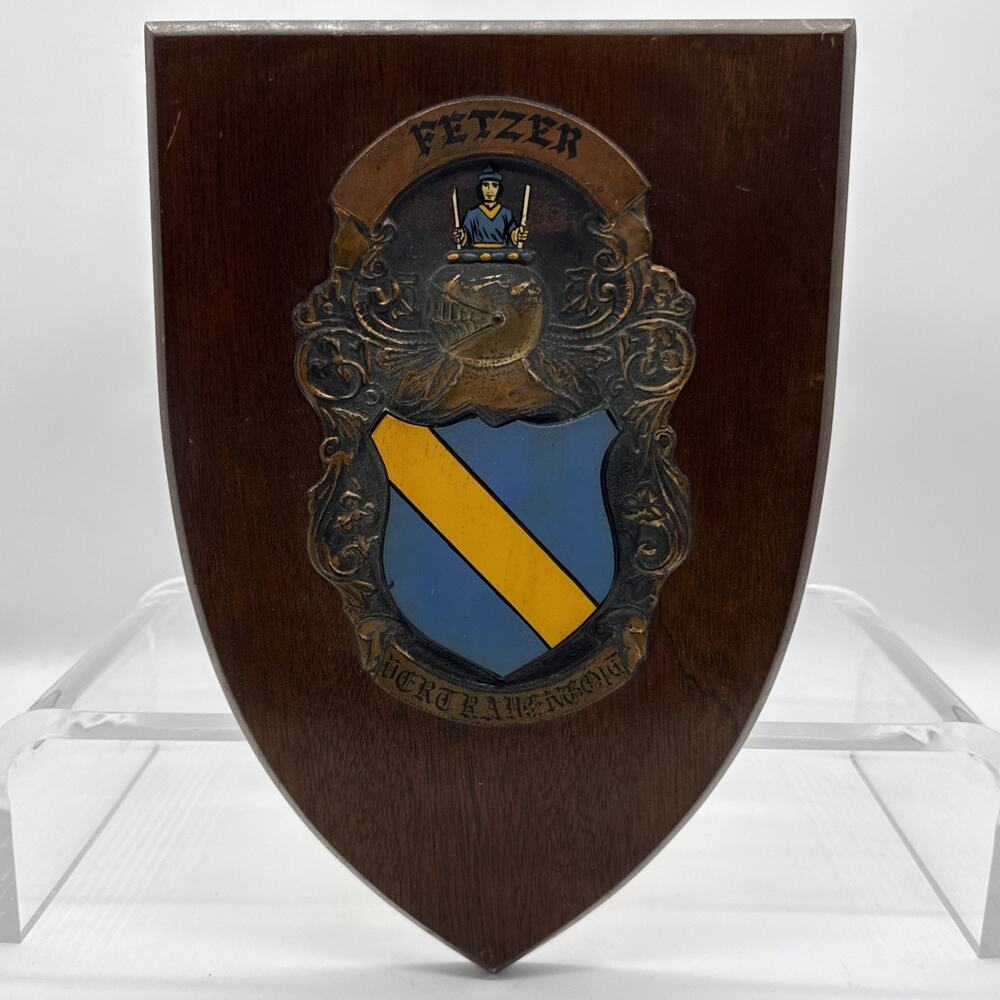 Family Crest/Coat of Arms Wooden Wall Plaque - Fetzer Family “1776” House Boston